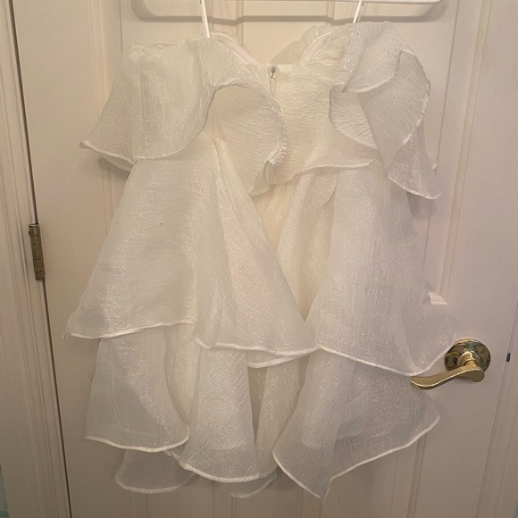 American Threads White Dress with Ruffles - Picture 2 of 3